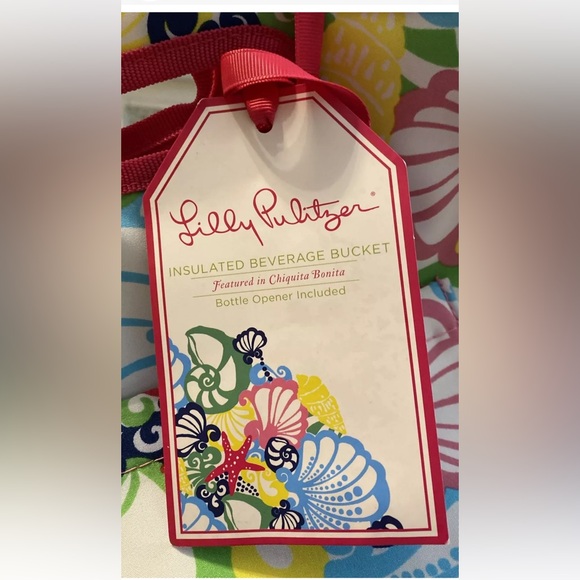 Lilly Pulitzer Insulated Beach Cooler Bag Chiquita Bonita Sea Shells Drinks Tote - Picture 2 of 12